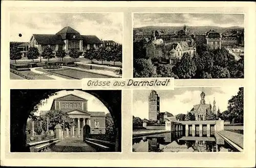 10 alte Ak Darmstadt in Hessen, diverse Ansichten