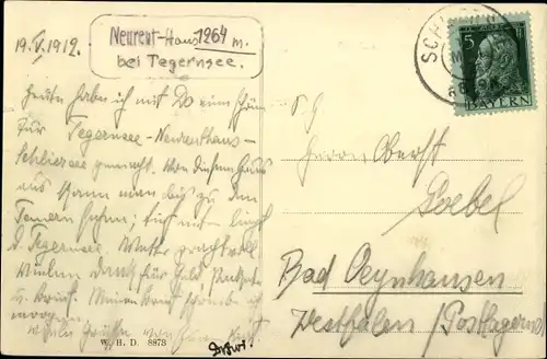 Ak Tegernsee in Oberbayern, Unterkunftshaus Neureuth