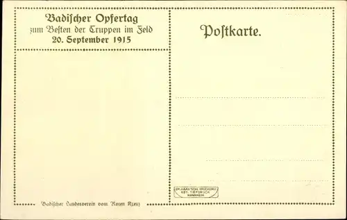 Ak Großherzogsfamilie zu Baden, Friedrich II, Hilda von Nassau, Luise von Preußen, Opfertag 1915