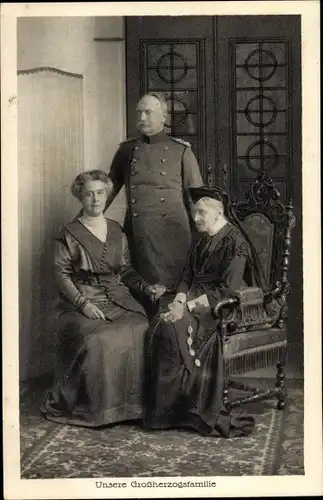 Ak Großherzogsfamilie zu Baden, Friedrich II, Hilda von Nassau, Luise von Preußen