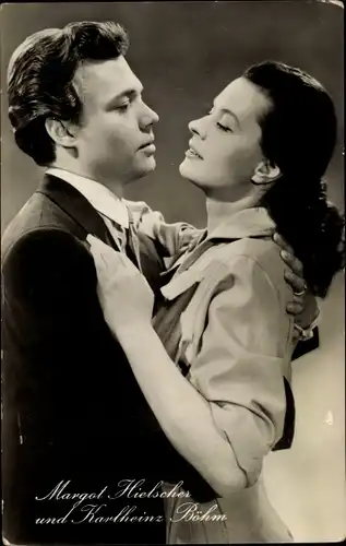 Ak Schauspieler Margot Hielscher, Karlheinz Böhm, Portrait