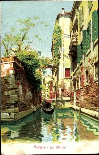 Künstler Ak  Venezia Venedig Veneto, Rio Albrizzi, barca in gondola