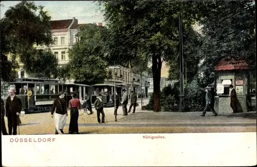 Ak Düsseldorf am Rhein, Königsallee, Straßenbahnen