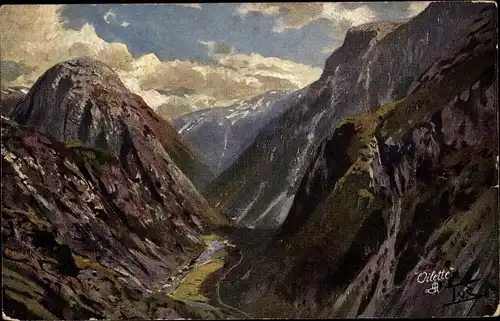 Künstler Ak Eckenbrecher, Themistokles von Naerödal Norwegen, Fjord