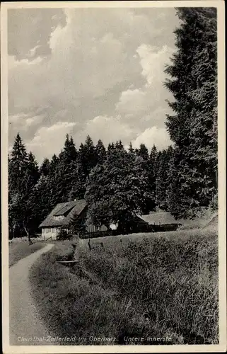 Ak Clausthal Zellerfeld im Oberharz, Untere innerste, Gebäude