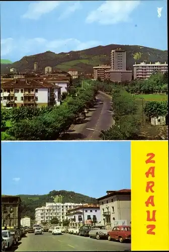 Ak Zarauz Baskenland, Promenade Madoz, Panorama vom Ort