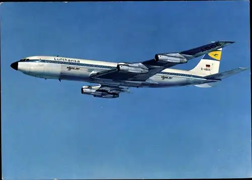 Ak Passagierflugzeug, Lufthansa, D ABOS, Intercontinental Jet Boeing 707