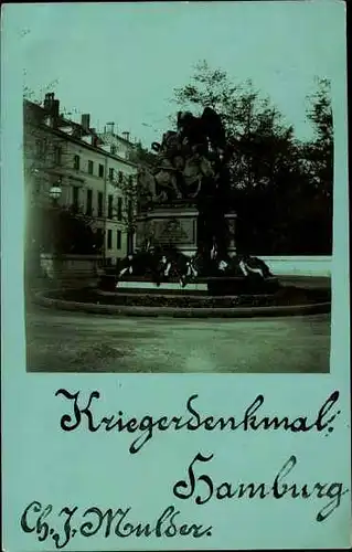 Foto Ak Hamburg, Kriegerdenkmal, Totalansicht