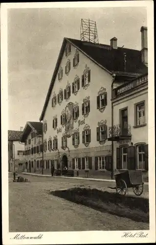 Ak Mittenwald in Oberbayern, Hotel Post