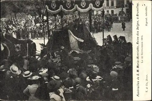 Ak Bruxelles Brüssel, Funérailles de S. M. Marie Henriette, Reine des Belges, 22.9.1902, Trauerzug