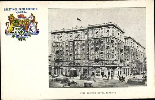 Wappen Ak Toronto Ontario Kanada, King Edward Hotel