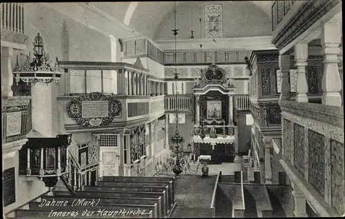 Ak Dahme in der Mark, Inneres der Hauptkirche