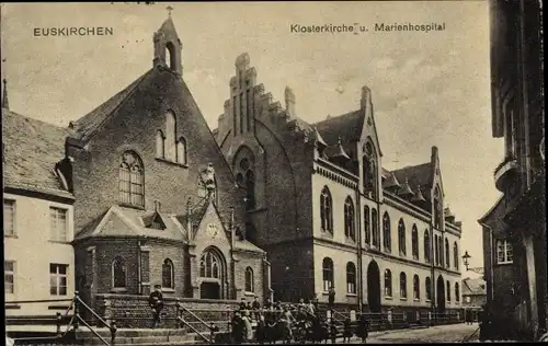 Ak Euskirchen in Nordrhein Westfalen, Klosterkirche und Marienhospital