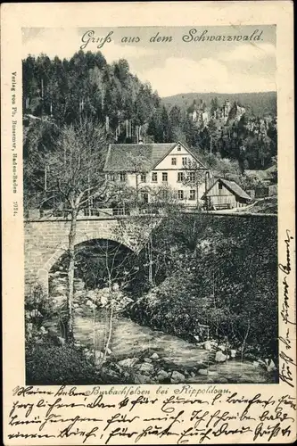 Ak Bad Rippoldsau Schapbach im Schwarzwald, Burbachfelsen
