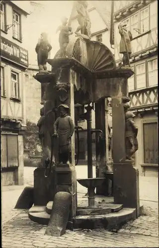 Foto Ak Wertheim in Baden Württemberg, Brunnen, Geschäft Christoph Witt