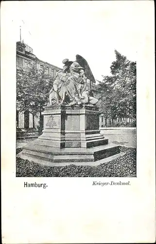 Ak Hamburg, Kriegerdenkmal, Totalansicht, Inschrift, Bäume