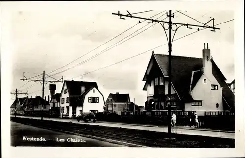 Ak Westende Westflandern, Les Chalets, Schienen