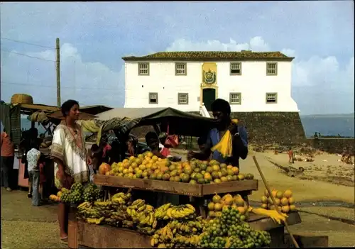 Ak Salvador da Bahia Brasilien, Forte Santa Maria, Obsthändler