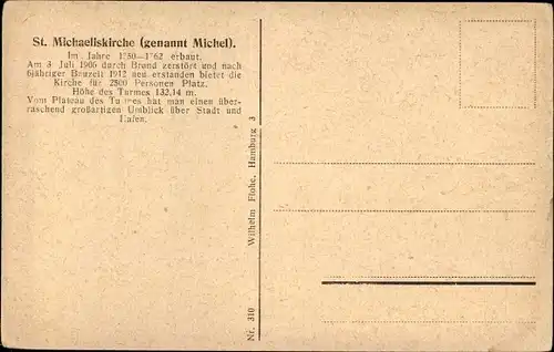 Ak Hamburg, Michaeliskirche, Totalansicht, Vogelschau