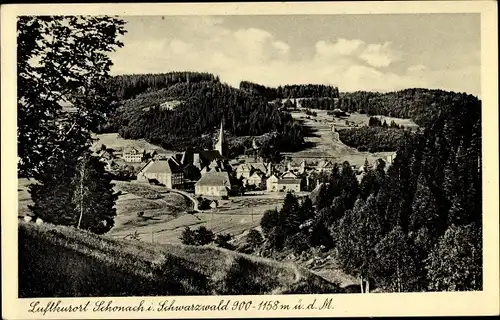 Ak Schonach im Schwarzwald, Ort mit Umgebung