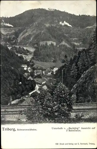 Ak Triberg im Schwarzwald, Schwarzwaldbahn, Landschaft