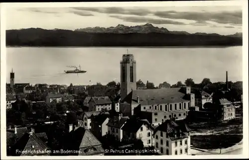 Ak Friedrichshafen am Bodensee, St. Petrus Canisiuskirche, Berge