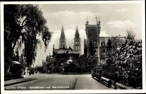 Ak Landau in der Pfalz, Schlösschen, Marienkirche