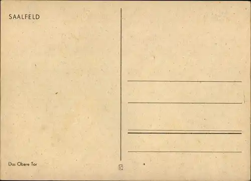 Ak Saalfeld an der Saale Thüringen, oberes Tor