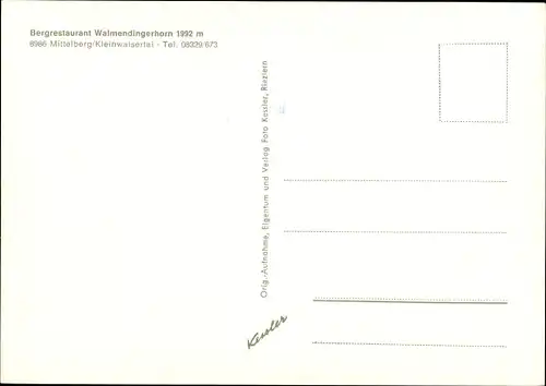 Ak Mittelberg in Vorarlberg, Bergrestaurant Walmendingerhorn