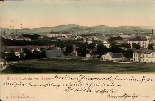 Ak Bischofswerda in Sachsen, Blick über die Dächer der Stadt