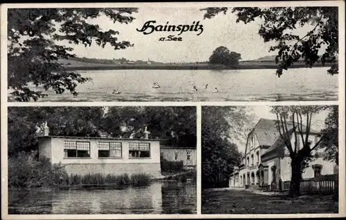 Ak Hainspitz am See, Panorama, Gasthaus