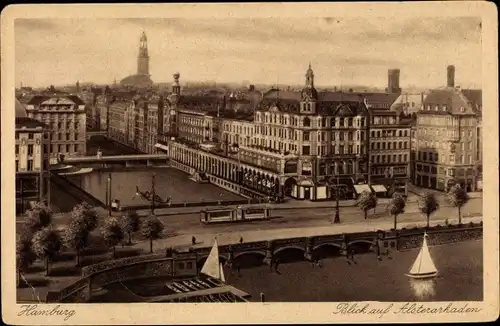 Ak Hamburg, Blick auf Alsterarkaden