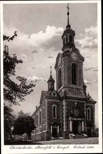 Ak Grünhain Beierfeld im Erzgebirge Sachsen, Christuskirche