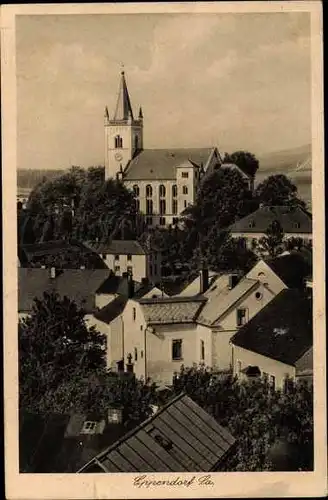 Ak Eppendorf in Sachsen, Teilansicht vom Ort, Kirche