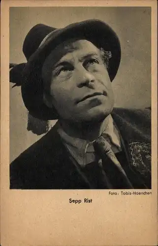 Ak Schauspieler Sepp Rist, Portrait in Hut