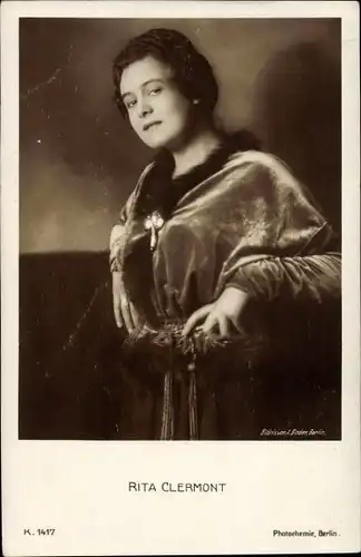 Ak Schauspielerin Rita Clermont, Portrait, PH K 1417