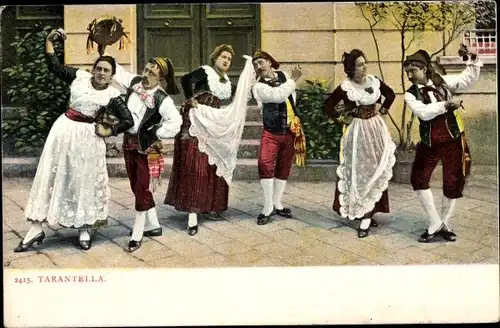 Ak Italien, Tarantella, Volkstrachten, Volkstanz