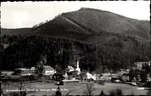 Ak Rohr im Gebirge Niederösterreich, Kirche, Wohnhäuser, Berg, Wald