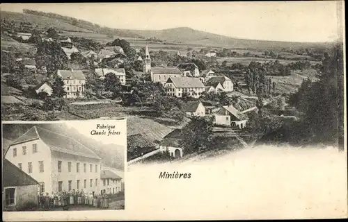 Ak Les Minières Grandfontaine Elsass Bas Rhin, Fabrique Claude frères, Panorama