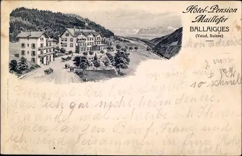 Litho Ballaigues Kt. Waadt Schweiz, Hotel Pension Maillefer