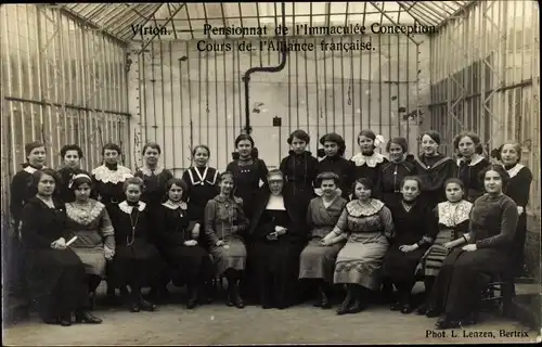 Ak Virton Wallonien Luxemburg, Pensionnat de l'immaculée Conception, Cours de l'Alliance francaise