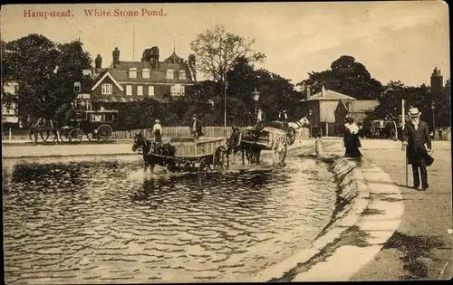 Ak Hampstead London England, White Stone Pond