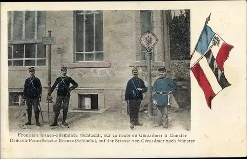 Ak Schlucht Vosges, Deutsch französische Grenze, Straße von Gérardmer nach Münster