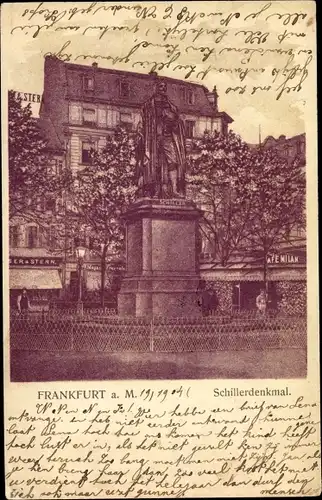 Ak Frankfurt am Main, Schillerdenkmal