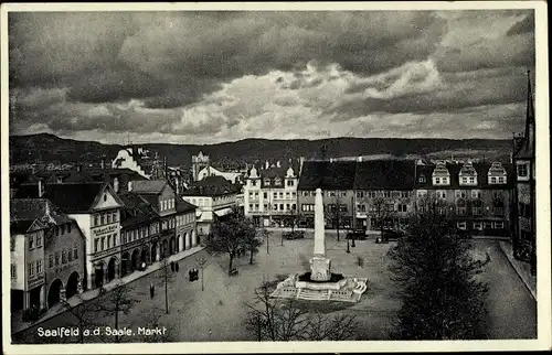 Ak Saalfeld an der Saale Thüringen, Markt, Robert Kohl Buchbinderei