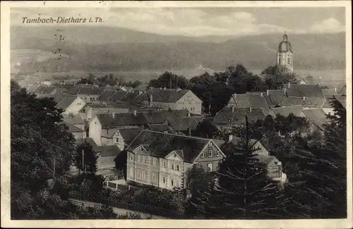 Ak Tambach Dietharz im Thüringer Wald, Panorama vom Ort