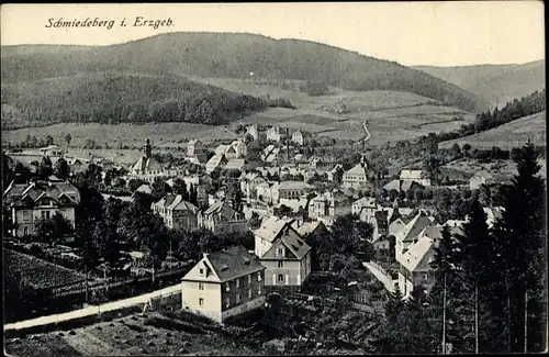 Ak Schmiedeberg Dippoldiswalde im Osterzgebirge, Panorama vom Ort