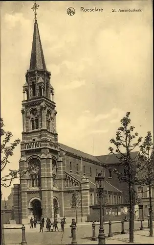 Ak Roeselare Westflandern, St. Amanduskerk