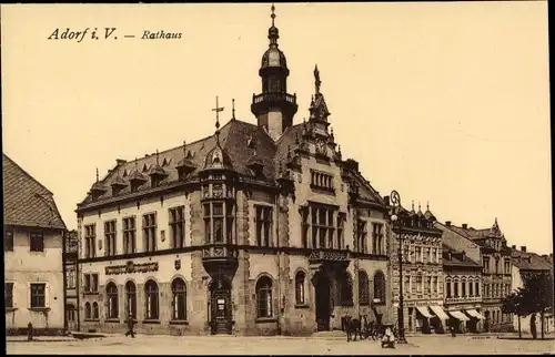 Ak Adorf im Vogtland, Rathaus, Buchbinderei