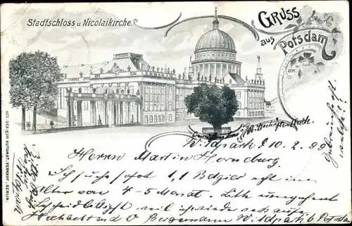 Künstler Ak Potsdam in Brandenburg, Stadtschloss, Nicolaikirche